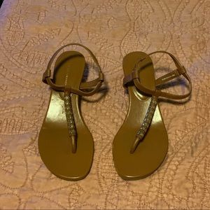 BCBG Brown and gold sandals